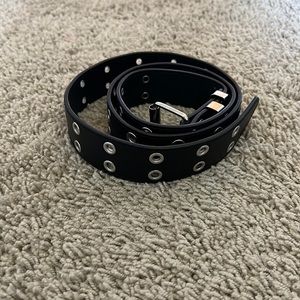 Black and silver belt
